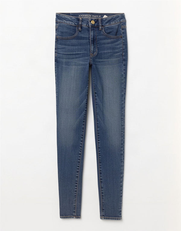 Jeans Jeggings Super Strech da donna American Eagle UK 6 XS W26 L30 Blu