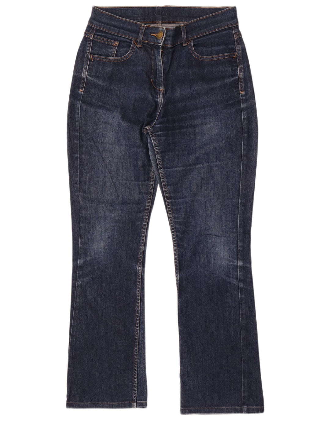 Jeans a zampa da donna Marks & Spencer UK 8 Small W28 L28 Blu Navy Cotone