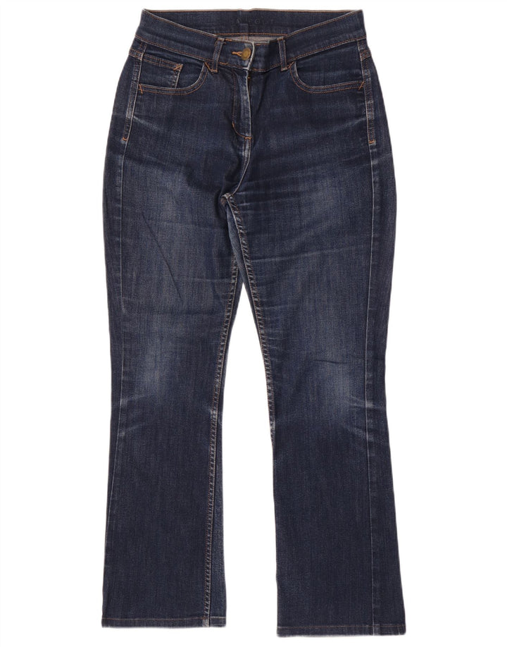 Jeans a zampa da donna Marks & Spencer UK 8 Small W28 L28 Blu Navy Cotone