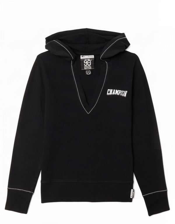 Felpa con cappuccio grafica Champion da donna in edizione speciale UK 12 media nera