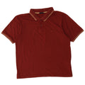 Polo da uomo Champion in cotone a righe bordeaux medio