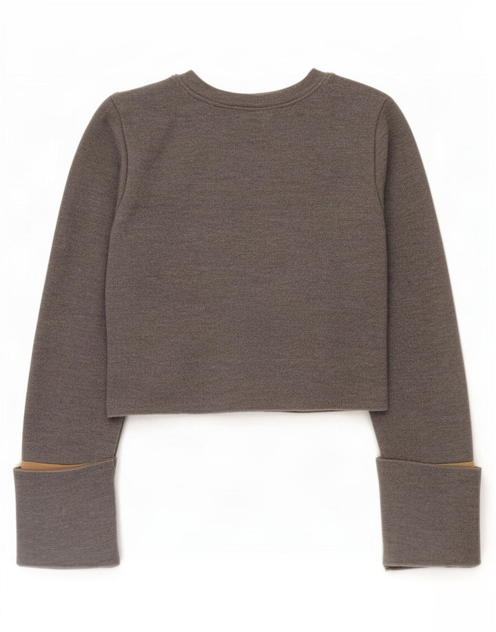 Top corto da donna Zara a maniche lunghe UK 10 piccolo grigio