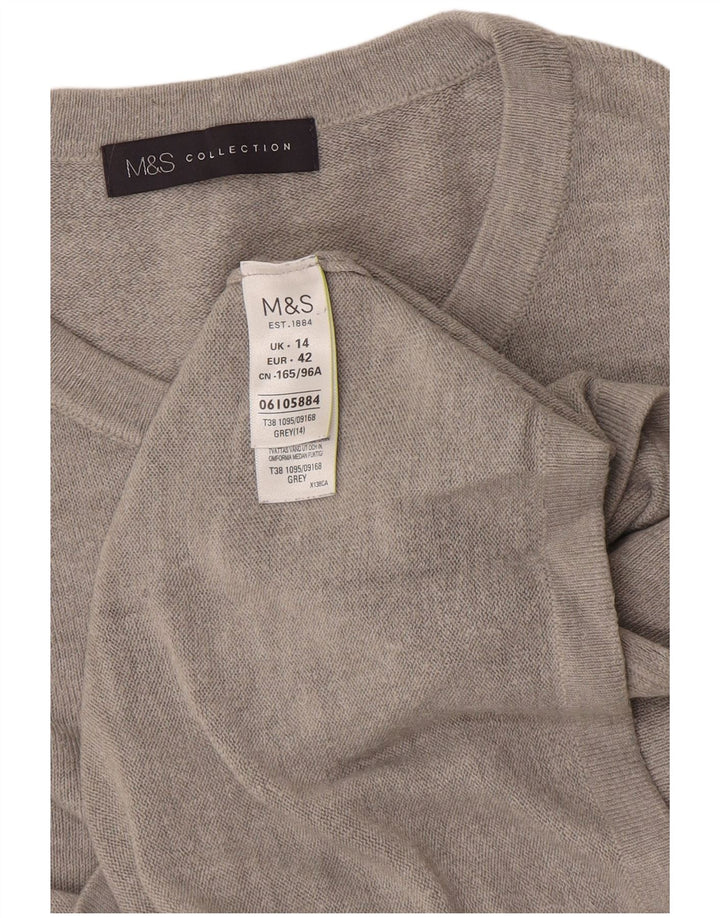 Maglione maglione girocollo da donna Marks & Spencer UK 14 Acrilico grigio medio
