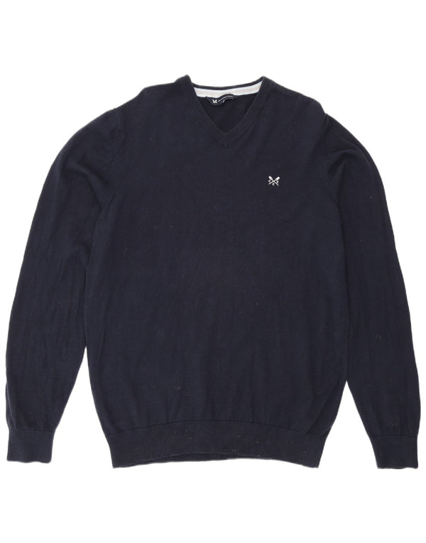 Crew Clothing Maglione da uomo con scollo a V, grande cotone blu navy