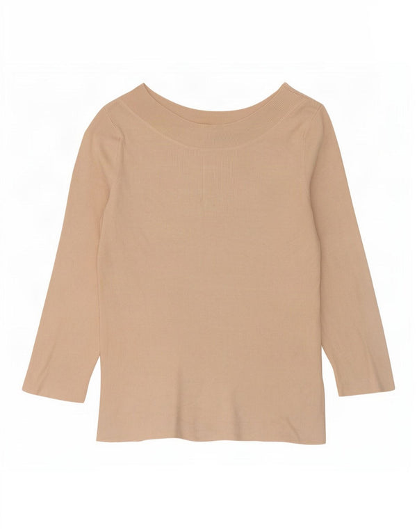 Top corto da donna Oasis manica 3/4 UK 12 Viscosa beige medio