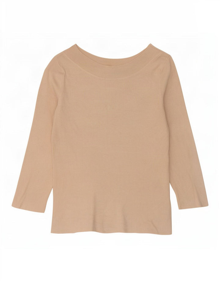 Top corto da donna Oasis manica 3/4 UK 12 Viscosa beige medio
