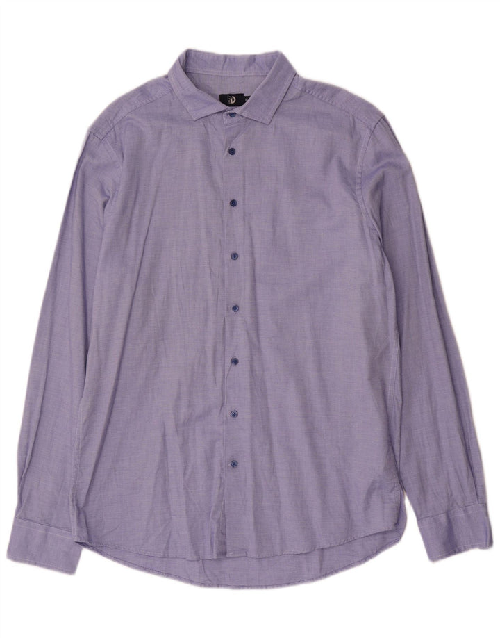 Camicia slim fit da uomo Dack XL in cotone maculato blu