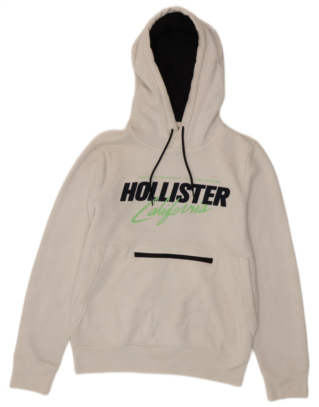 Maglione con cappuccio grafico da uomo HOLLISTER piccolo in cotone bianco
