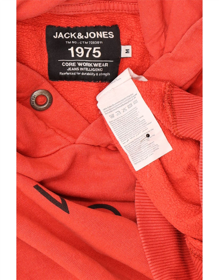 Jack & Jones Felpa con cappuccio grafica da uomo in cotone rosso medio