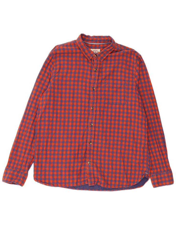 Camicia da uomo Fat Face XL in cotone a quadretti rossi
