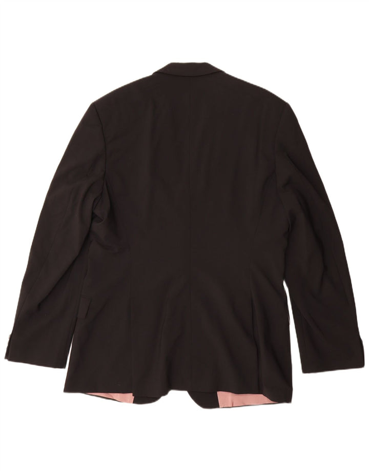 Giacca blazer da uomo a 2 bottoni Hugo Boss US 46 3XL lana nera