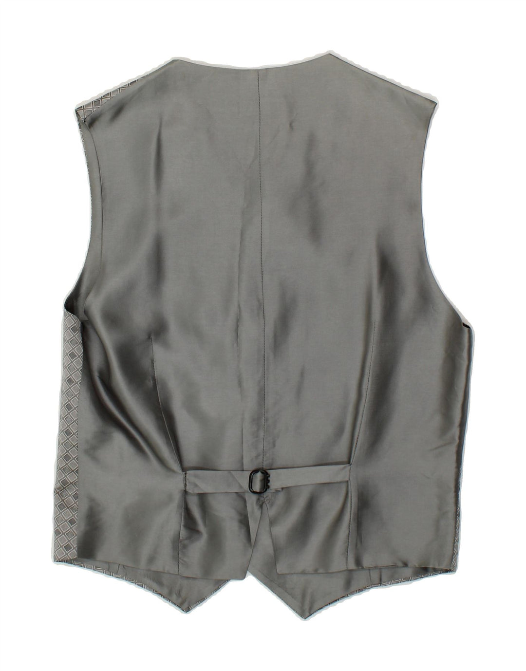 VINTAGE Mens Waistcoat IT 48 Medium Grey Argyle/Diamond Silk Vintage Vintage and Second-Hand Vintage from Messina Hembry 