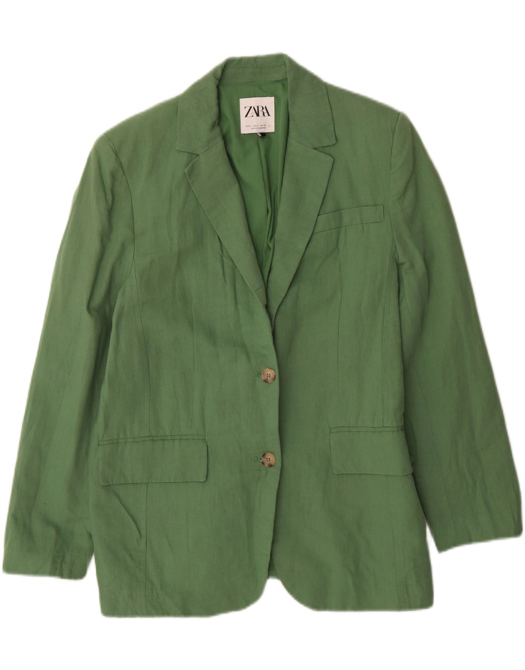 Giacca blazer oversize a 2 bottoni da donna Zara UK 10 piccola in lino verde