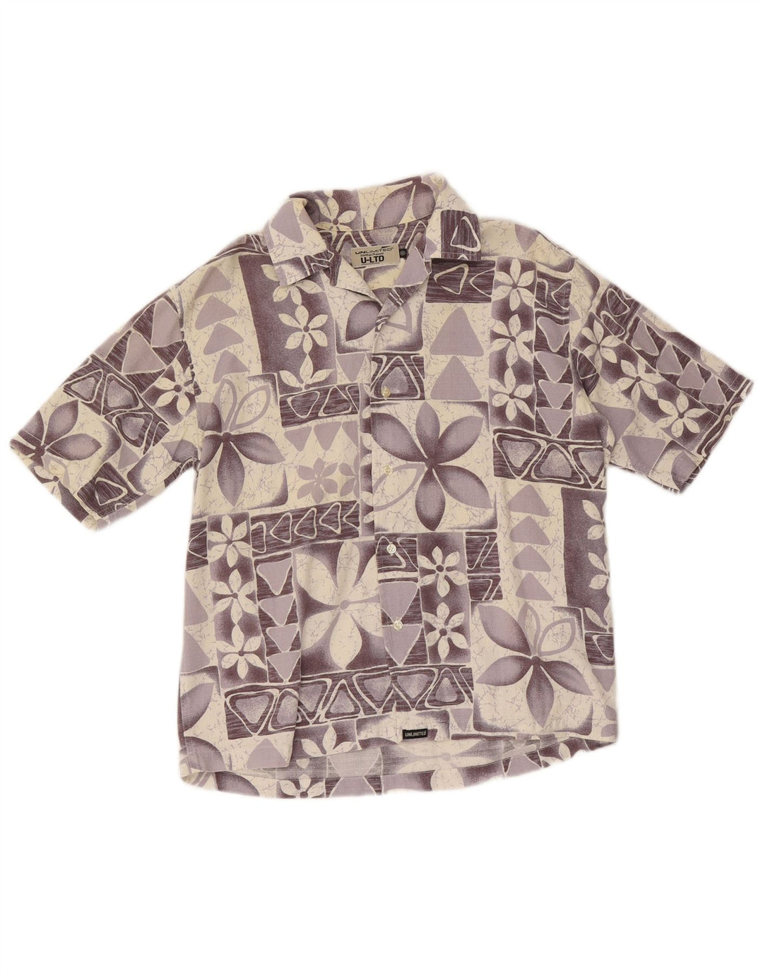 Camicia a maniche corte da uomo Unlimited Viola medio floreale