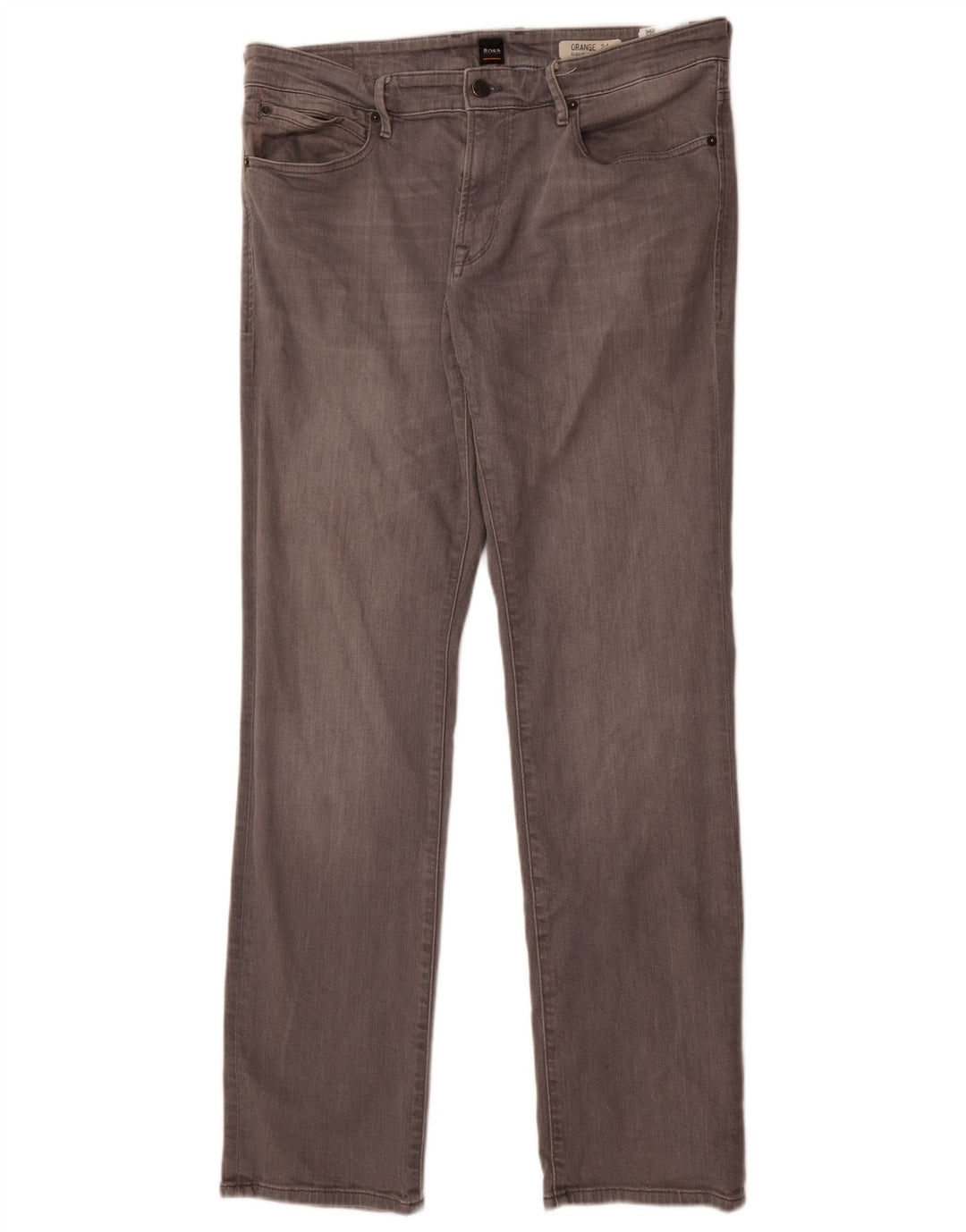 Jeans dritti da uomo vestibilità regolare Hugo Boss W36 L34 cotone grigio