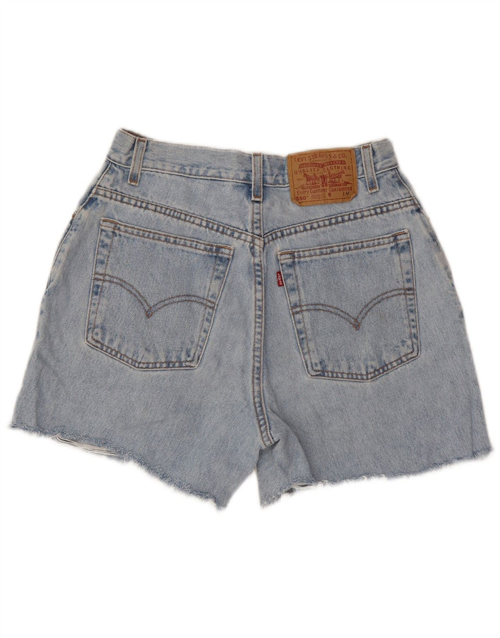 LEVI'S Pantaloncini di jeans da donna 550 invecchiati dalla vestibilità rilassata medi W28 Blu
