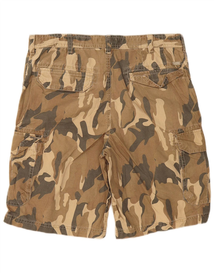 Pantaloncini cargo da uomo Izod W34 Large in cotone mimetico kaki