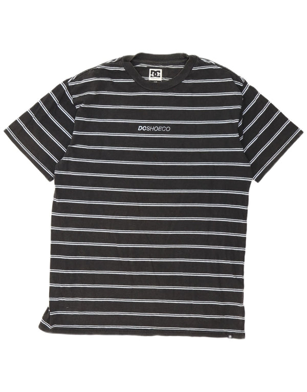 T-shirt grafica da uomo DC Heritage Fit, grande, in cotone a righe nere