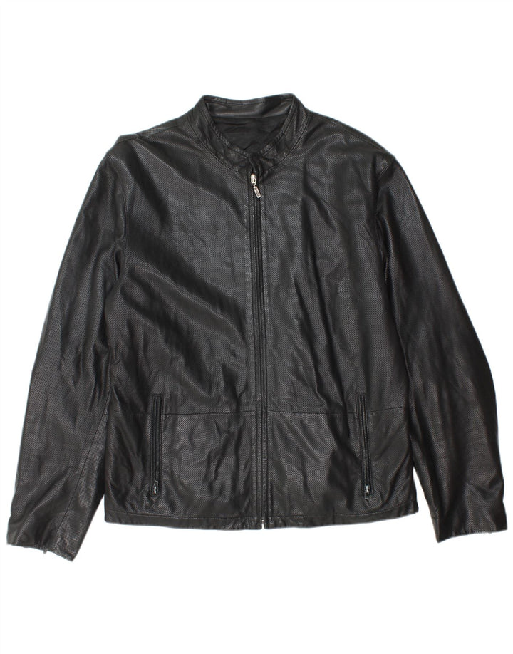 Giacca in pelle vintage da uomo IT 52 XL in pelle nera