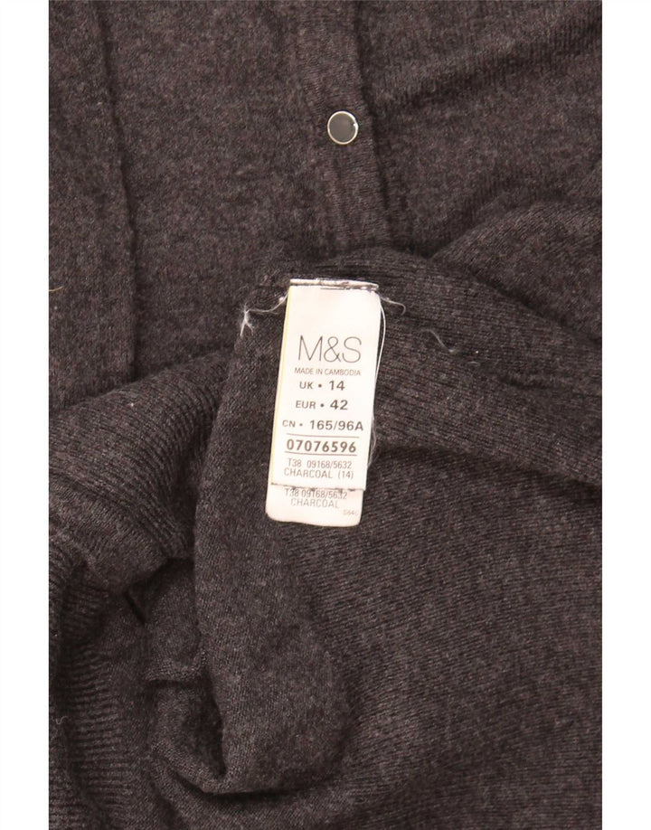 Maglione cardigan da donna Marks & Spencer UK 14 Viscosa grigio medio