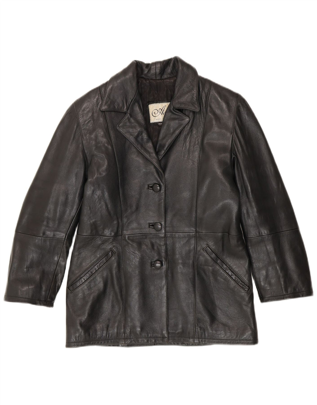 Giacca in Pelle Donna Arianna IT 42 Media Pelle Nera