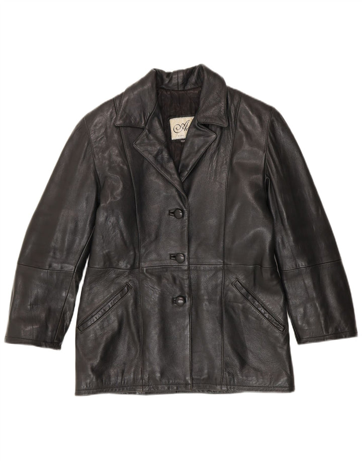 Giacca in Pelle Donna Arianna IT 42 Media Pelle Nera
