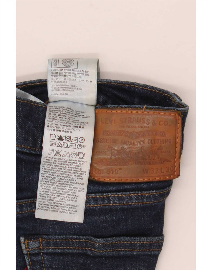 Pantaloncini di jeans Levi's 510 da uomo W32 cotone blu navy medio