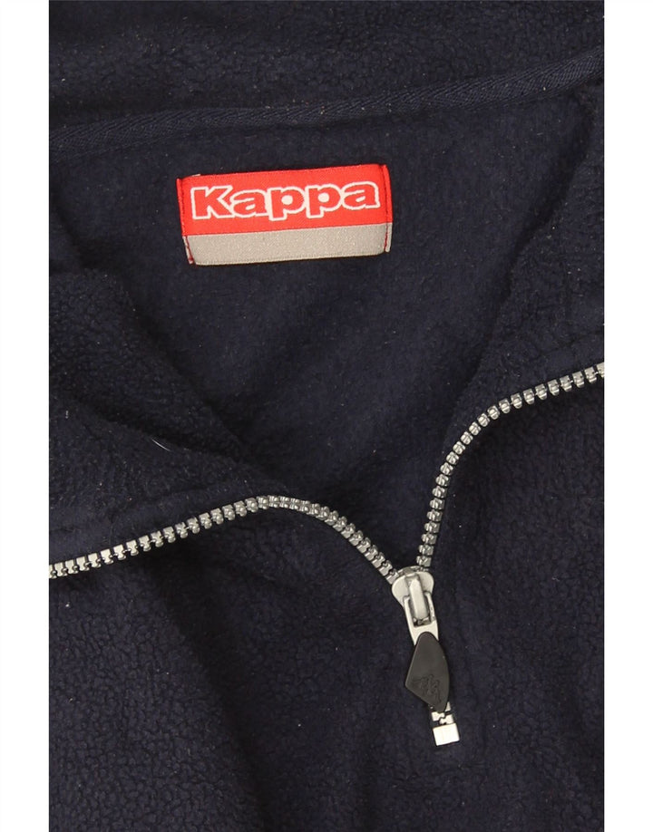 Maglione in pile da uomo KAPPA con zip e collo medio blu navy
