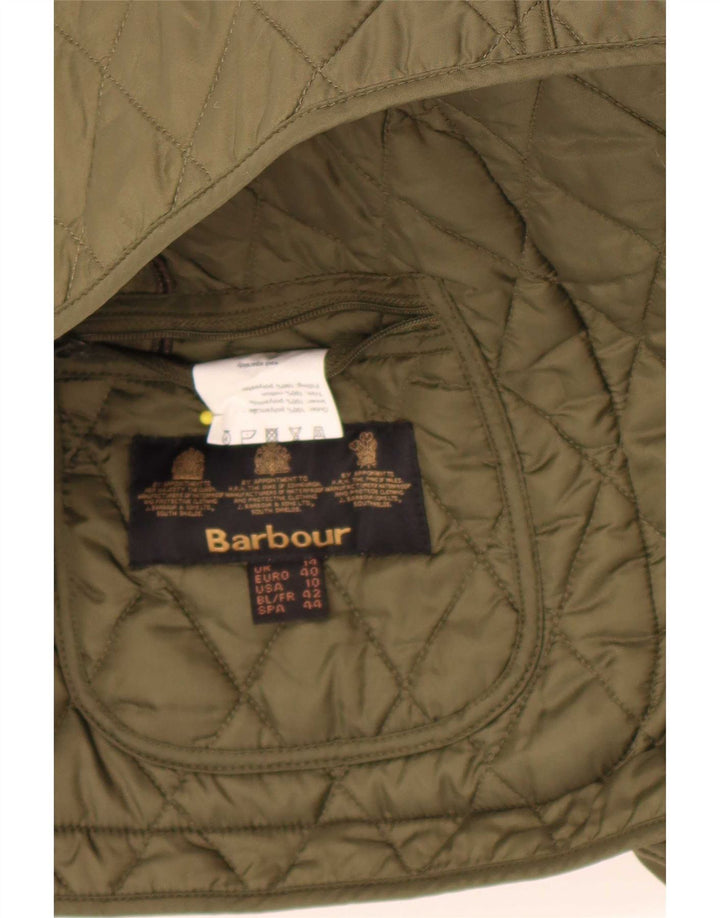 Giacca trapuntata da donna Barbour UK 14 Large Khaki Colourblock in poliammide