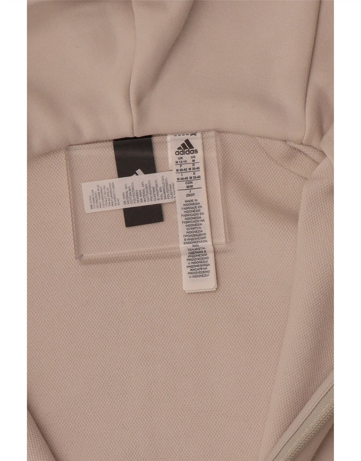 Maglione con cappuccio e zip da donna ADIDAS UK 12/14 cotone bianco medio