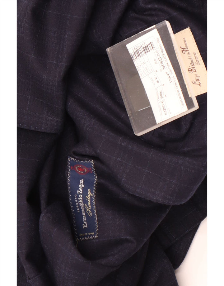 Ermenegildo Zegna Giacca da uomo Heritage Blazer UK 38 Medium Navy Blue Check