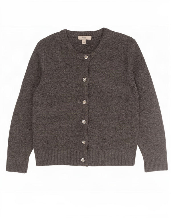 Maglione cardigan oversize da donna Marks & Spencer UK 10 piccolo acrilico grigio