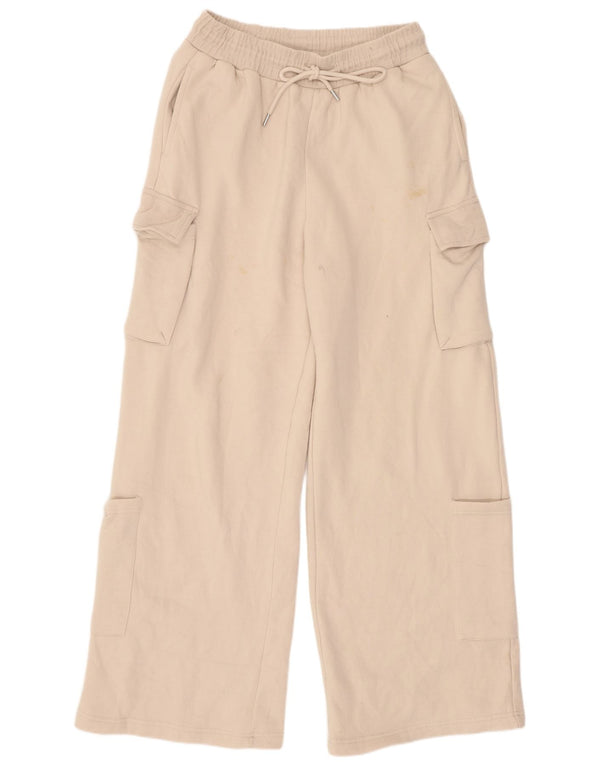 Pantaloni da tuta cargo da donna Zara a gamba larga UK 12 Cotone beige medio