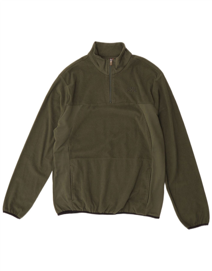 Maglione in pile Kappa da donna con zip e collo XL poliestere kaki