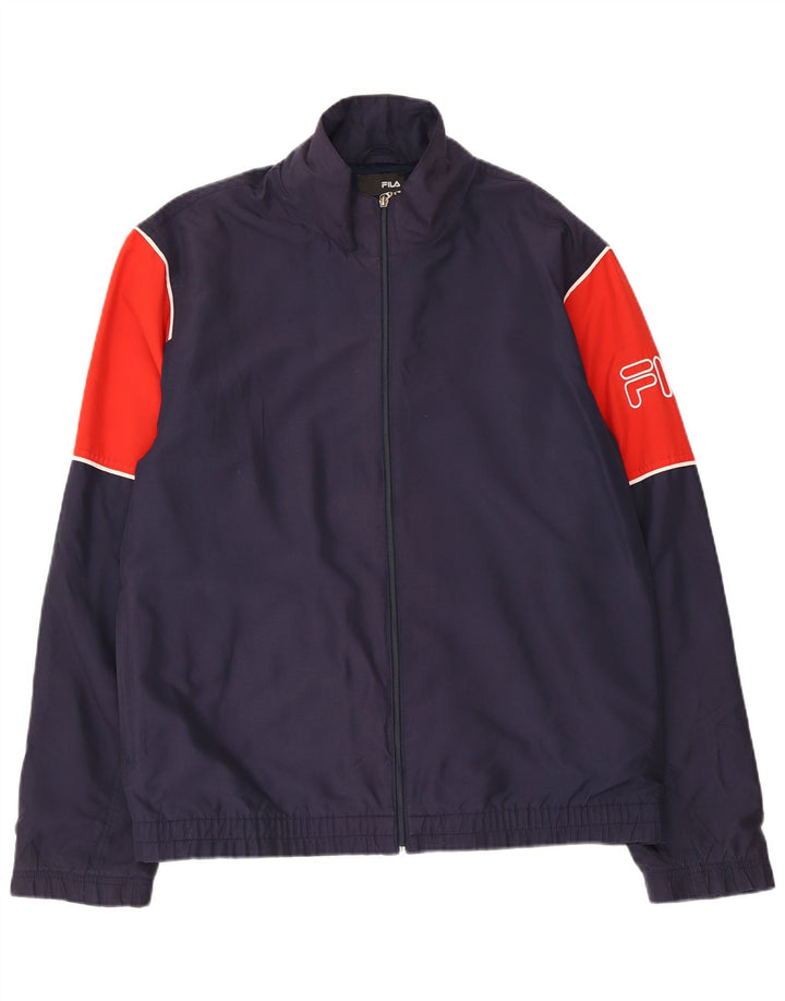 Giacca da ginnastica grafica da uomo FILA grande color block blu navy