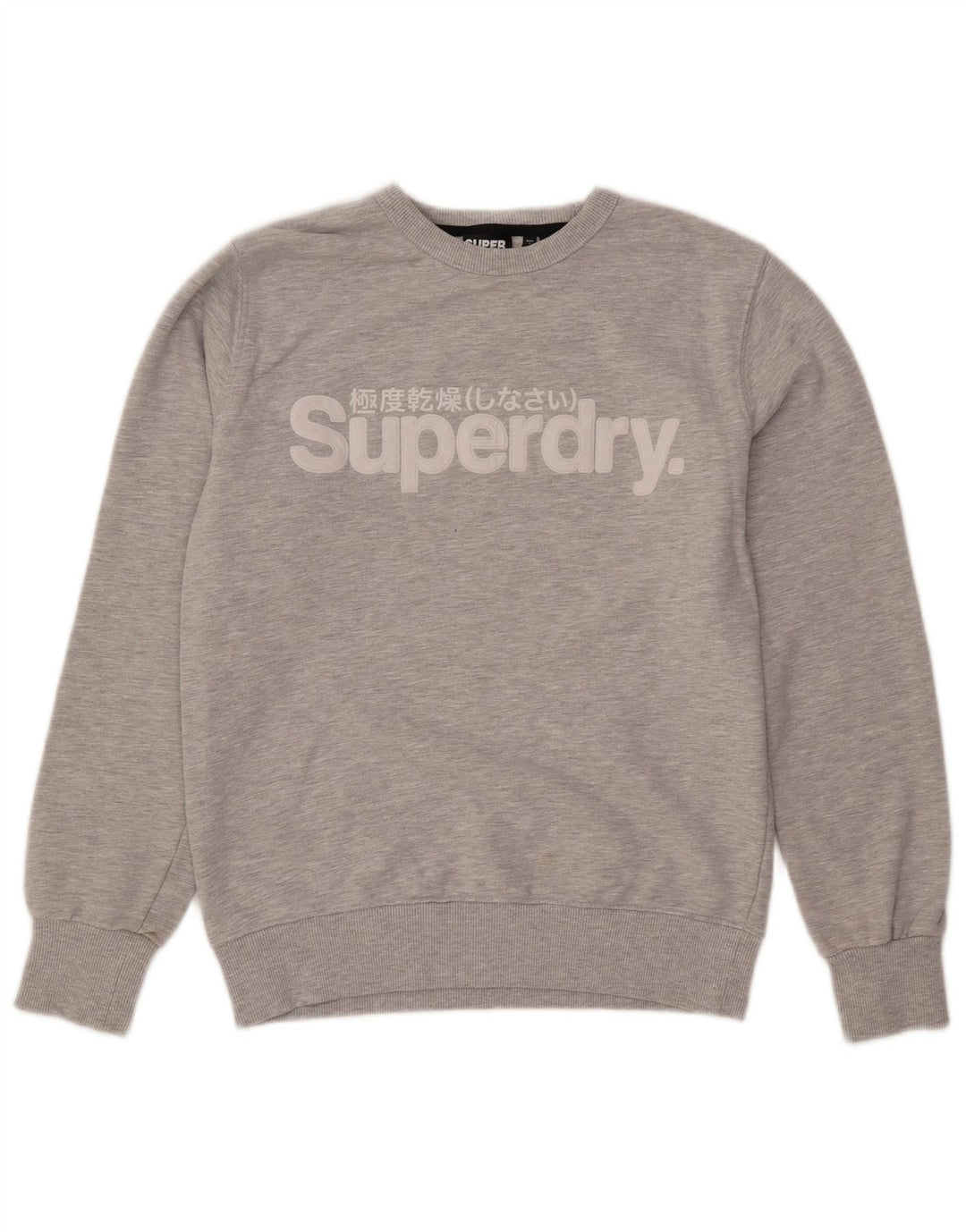 Felpa grafica da uomo Superdry Maglione in cotone chiazzato grigio medio