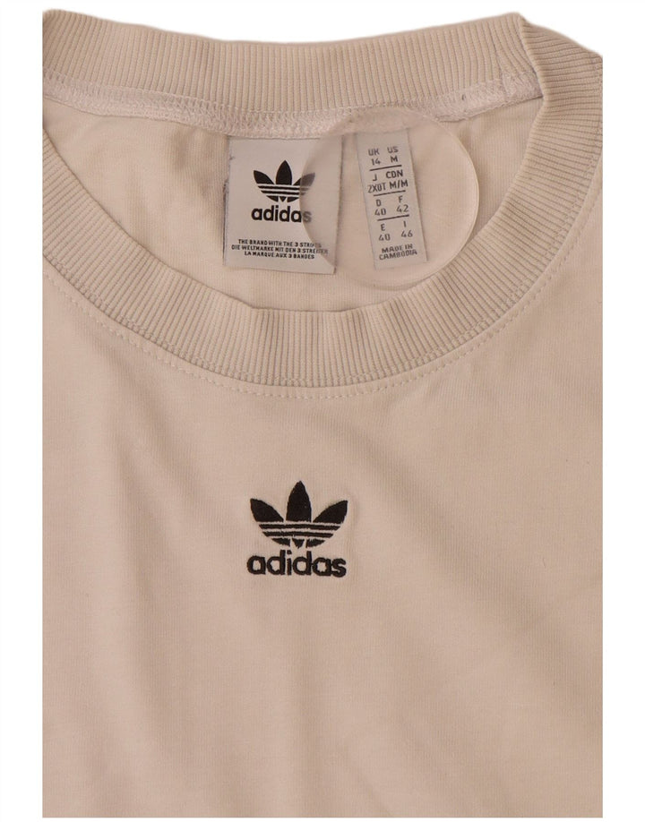 T-shirt grafica da donna ADIDAS Top UK 14 grande bianca