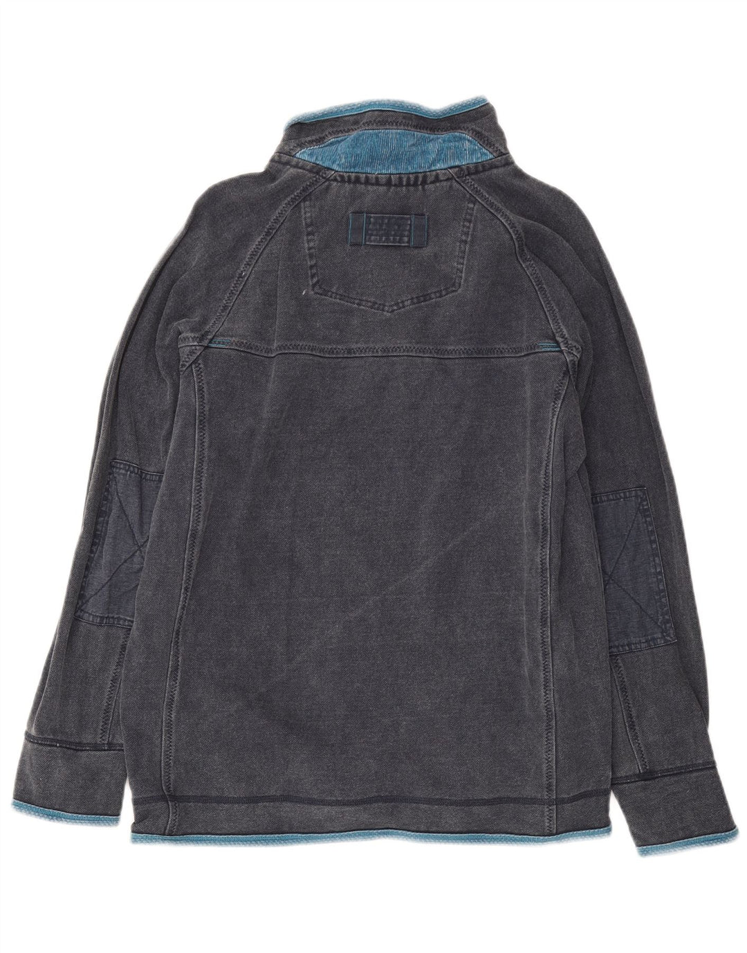 Felpa da uomo con collo con zip Fat Face, maglione grande, cotone blu navy