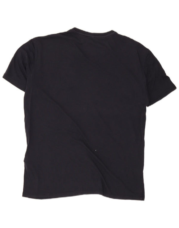 Armani Jeans T-shirt da uomo Top Large in cotone blu navy