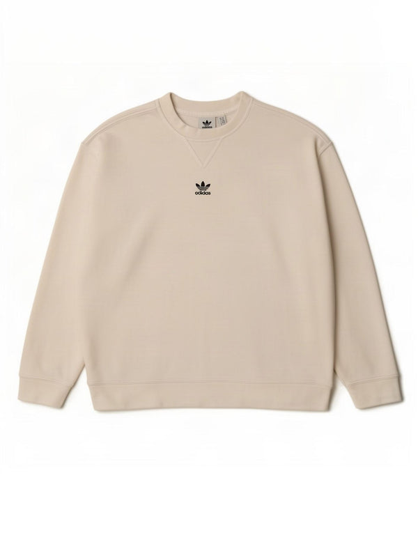 Felpa oversize da donna Adidas UK 6 XS cotone bianco