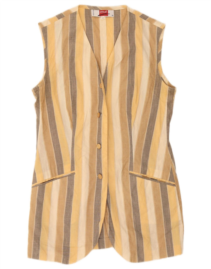 Giacca blazer senza maniche vintage da donna IT 44 a righe multicolori medie