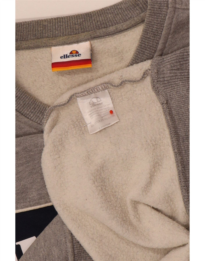 Felpa grafica da uomo Ellesse, maglione piccolo, cotone color block grigio
