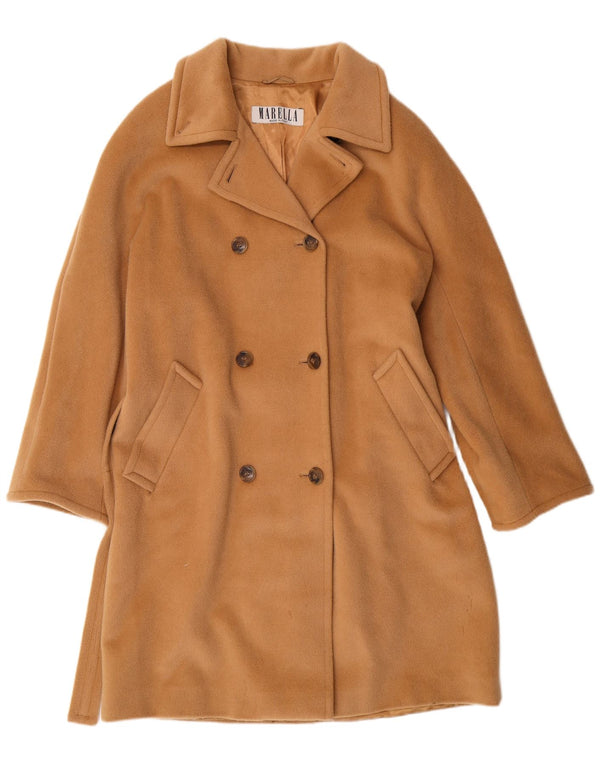 MARELLA Cappotto doppiopetto da donna UK 12 Classico in lana vergine beige medio