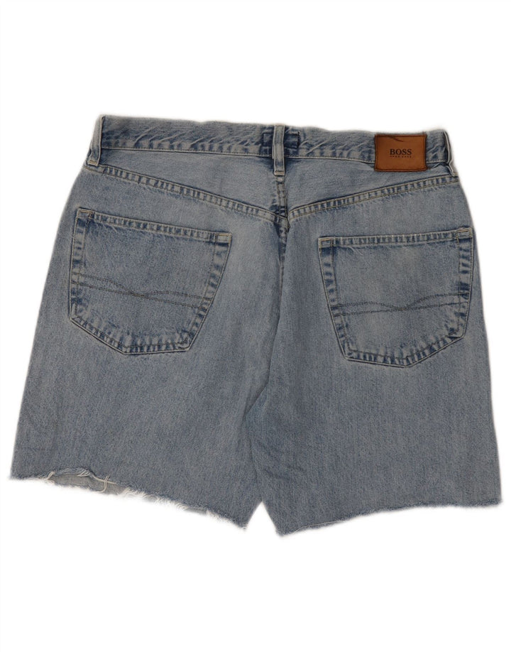Pantaloncini di jeans Yukon da uomo HUGO BOSS W36 grandi in cotone blu