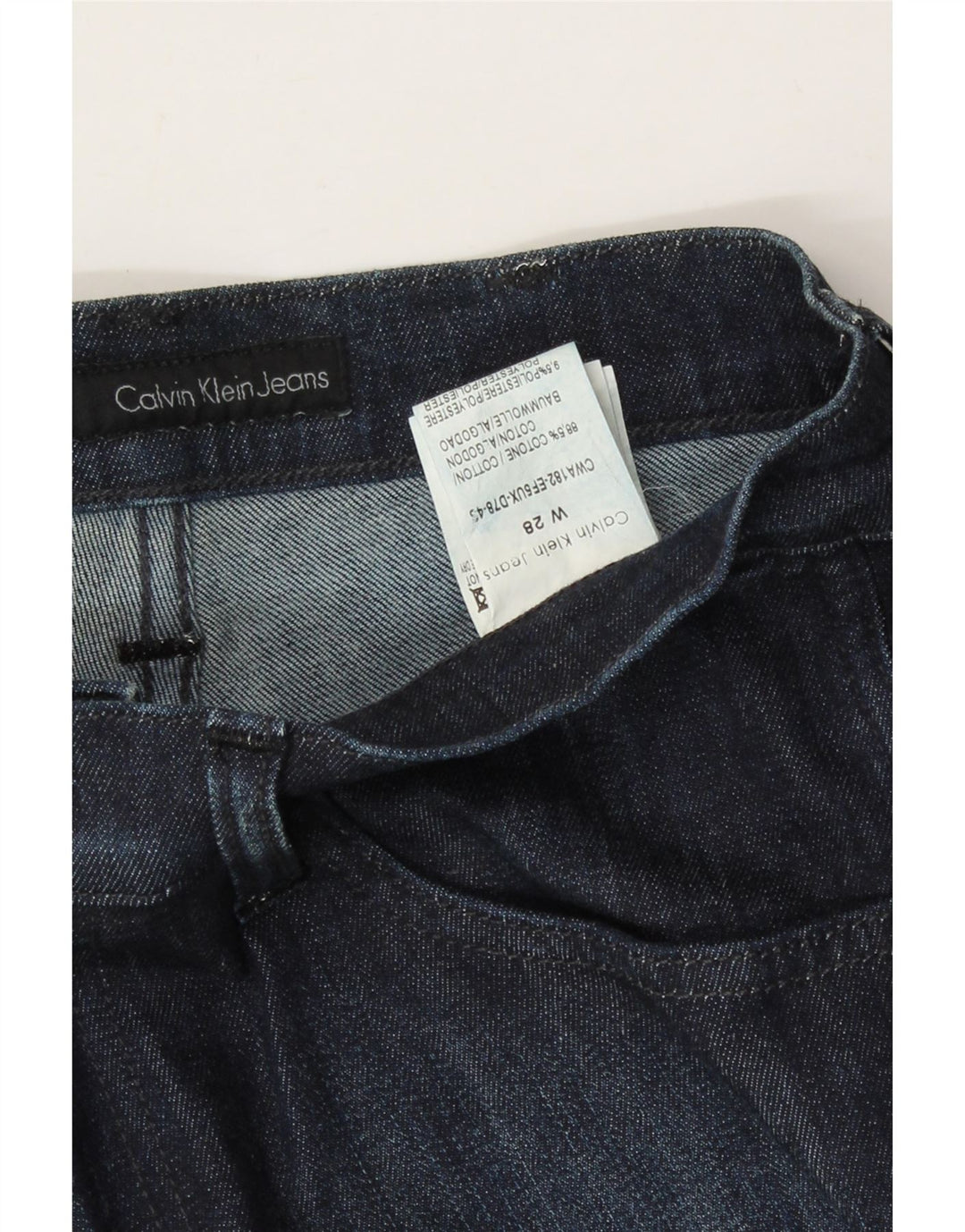 CALVIN KLEIN Womens Straight Jeans W28 L27 Navy Blue Cotton Vintage Calvin Klein and Second-Hand Calvin Klein from Messina Hembry 