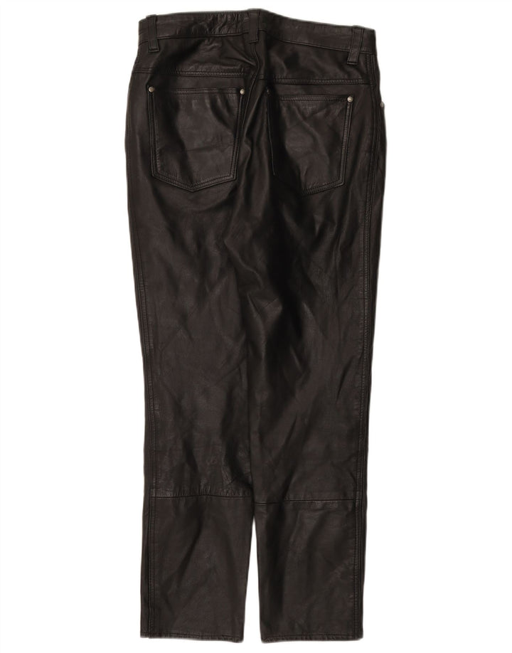 Pantaloni slim in pelle da uomo POLO IT 46 Small W28 L26 Nero