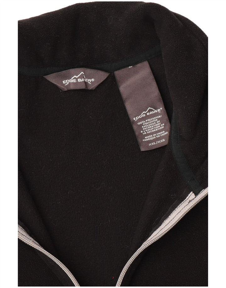 Maglione in pile da uomo con zip e collo Eddie Bauer 2XL poliestere nero