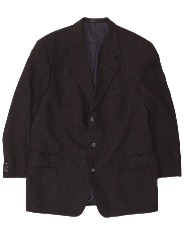 Giacca blazer da uomo a 3 bottoni Daniel Hechter UK 40 grande lana vergine blu navy