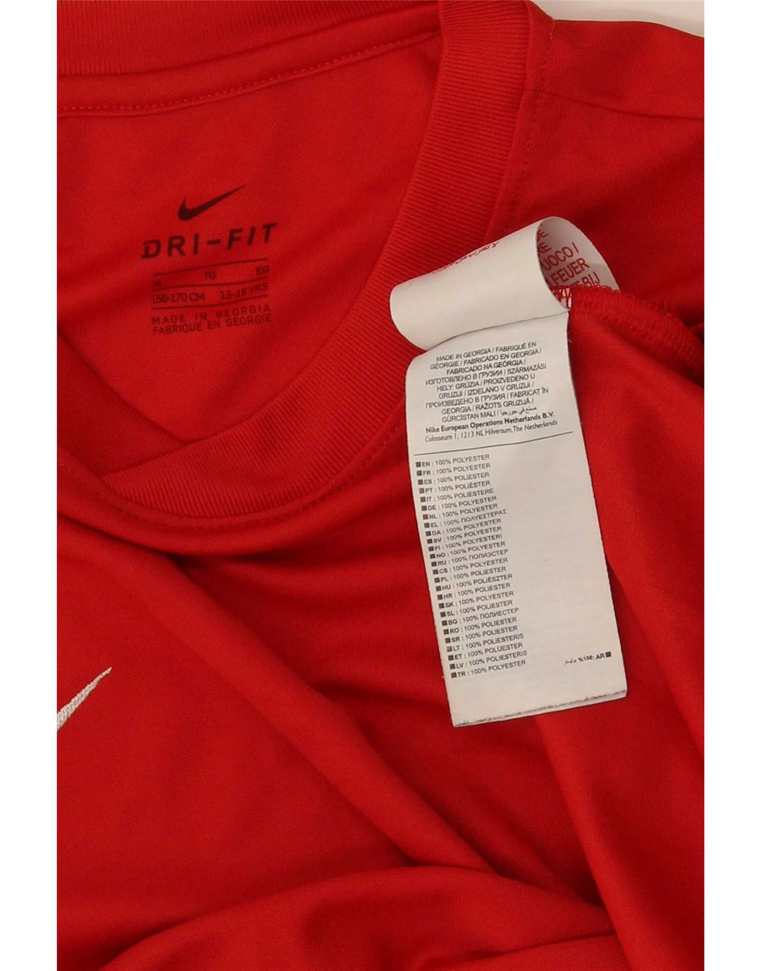 T-shirt Nike Ragazzo Dri Fit Top 13-14 anni XL Rosso Poliestere