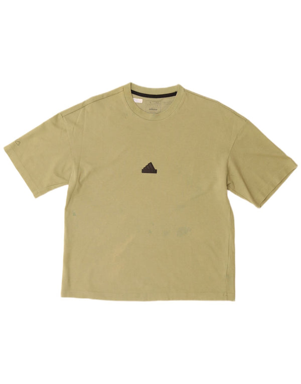 T-shirt da uomo ampia ADIDAS, piccola, in cotone verde